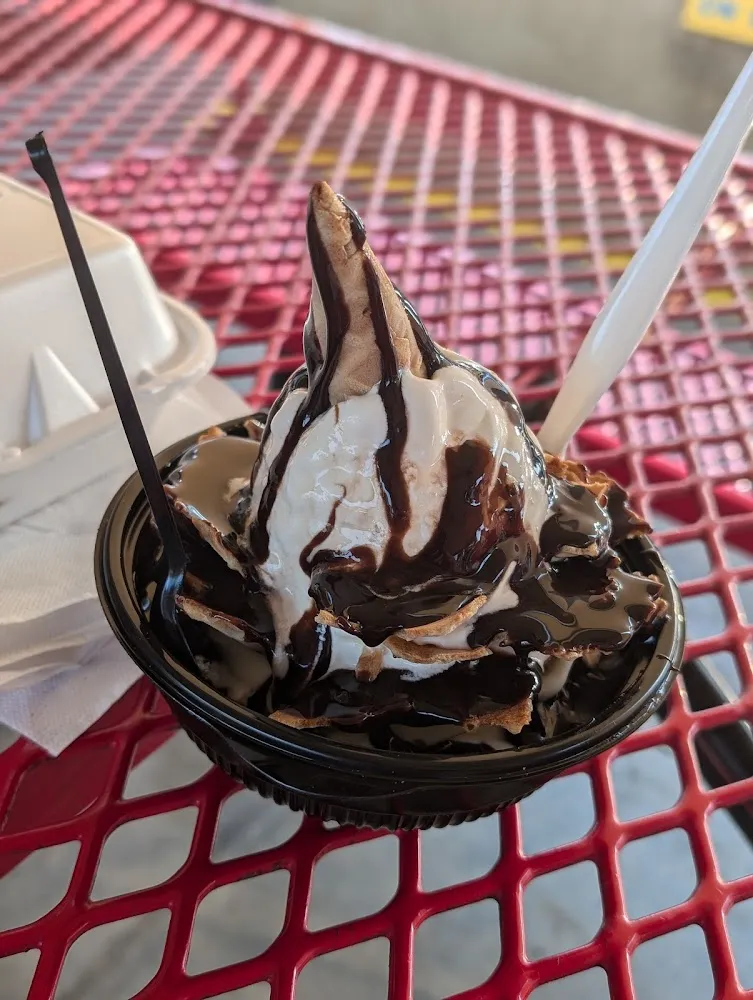 Hot Fudge Waffle Cone Sundae